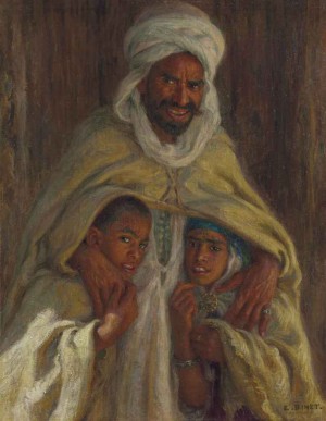 A man and his children